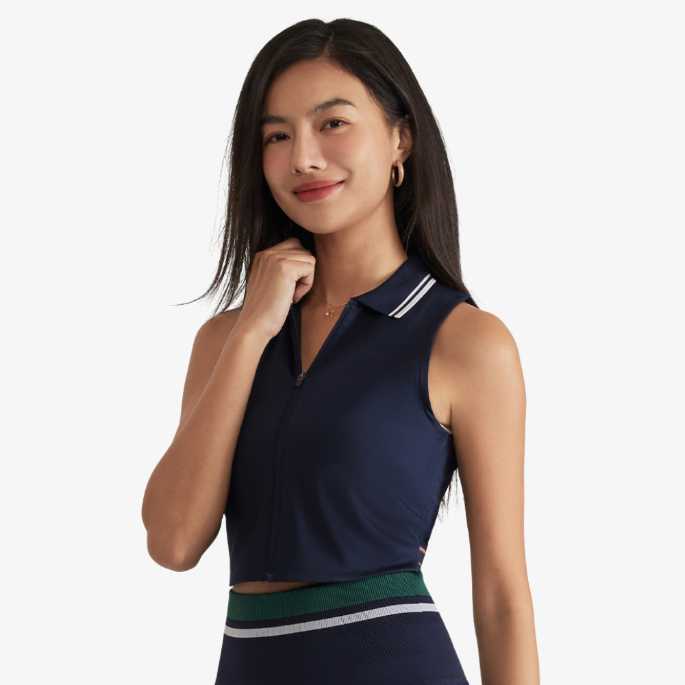 Wilson Women's Riverside Cropped Sleeveless Polo - Navy